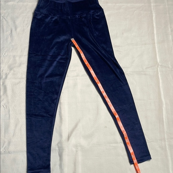 NEW Navy Blue Lightweight Velvet Leggings - Picture 6 of 9